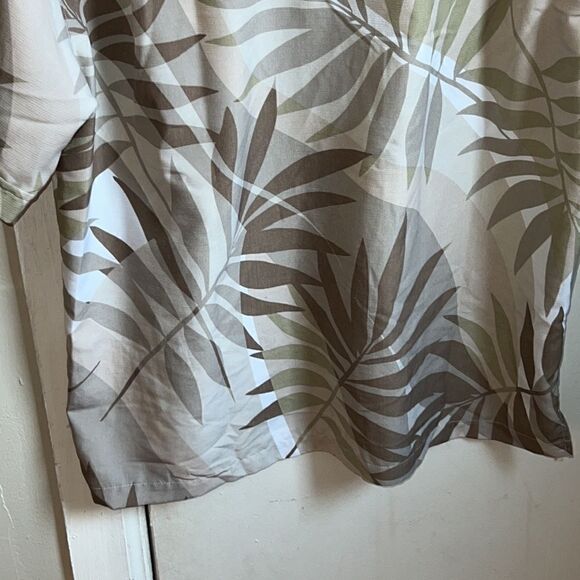 CENTRO Neutral Color Hawaiian Button Down Floral Shirt-L - Picture 7 of 8